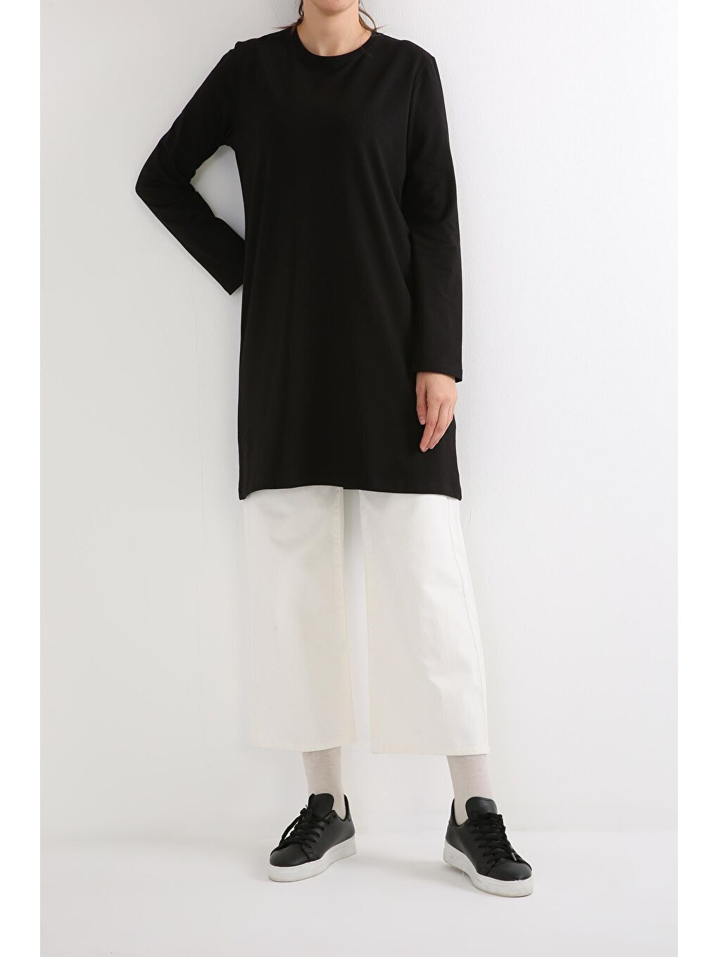 Siyah Basic Süprem Tunik-1