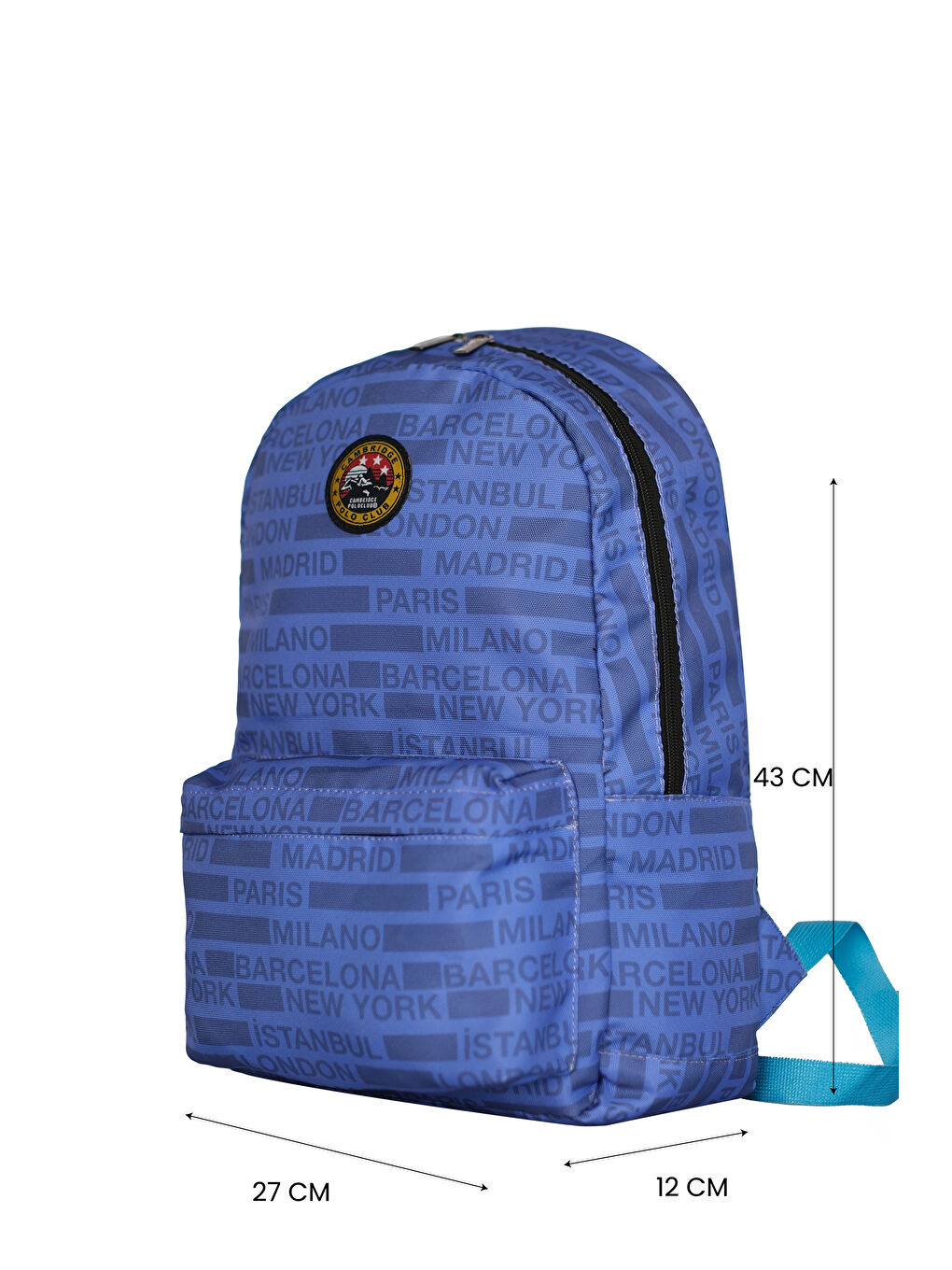 Lacivert Cities Ön Bölmeli Unisex Sırt Çantası-4