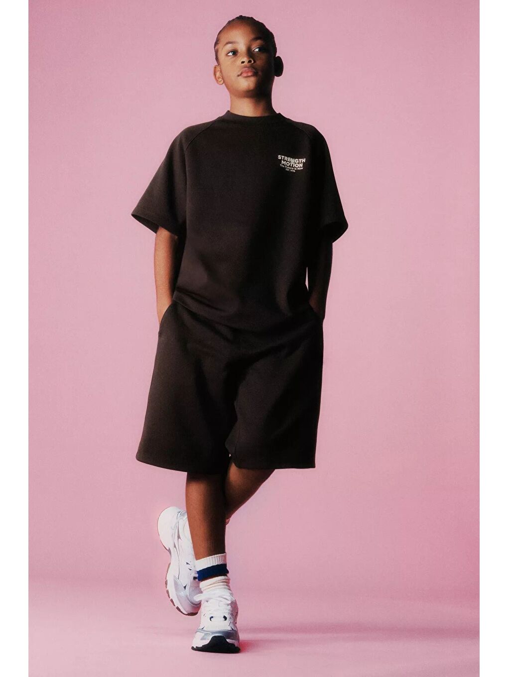 Erkek Çocuk Pamuklu Kahverengi Slogan Baskılı Tişört Şort Takım-1