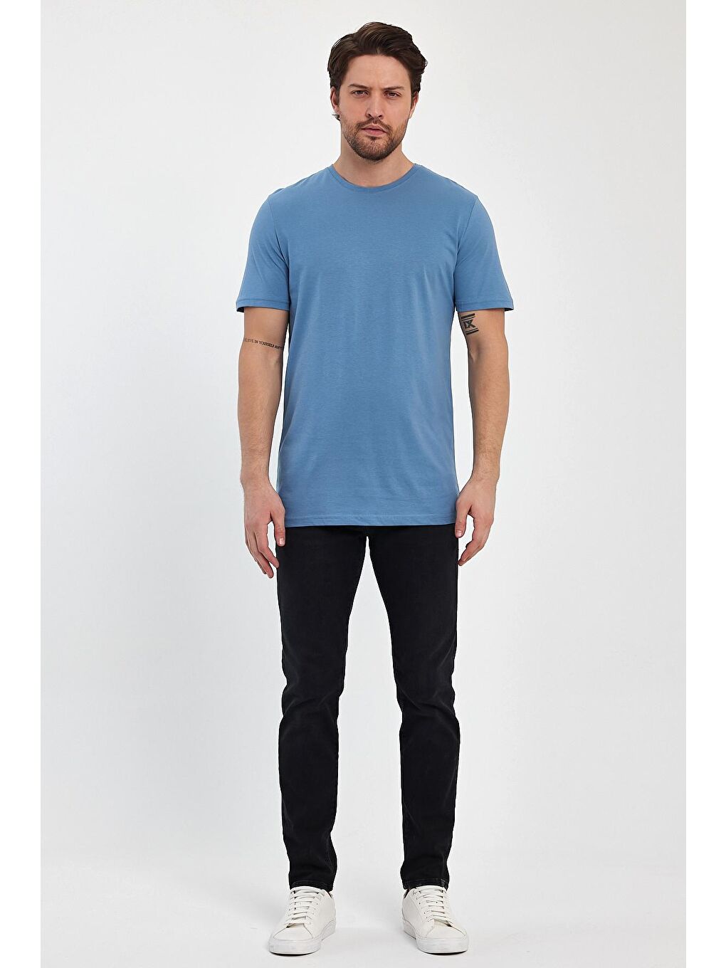 Mavi Süprem Bisiklet Yaka Erkek Tişört-1