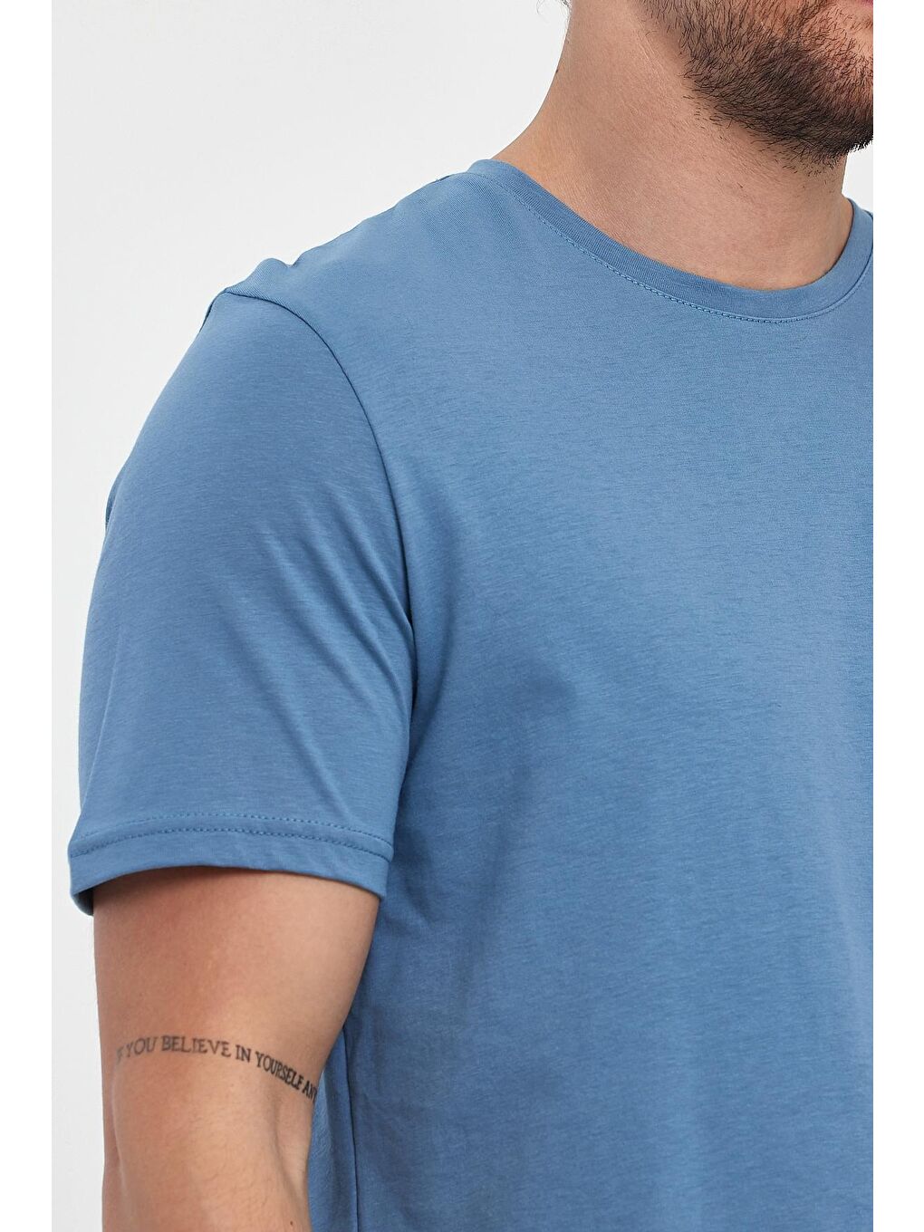 Mavi Süprem Bisiklet Yaka Erkek Tişört-2