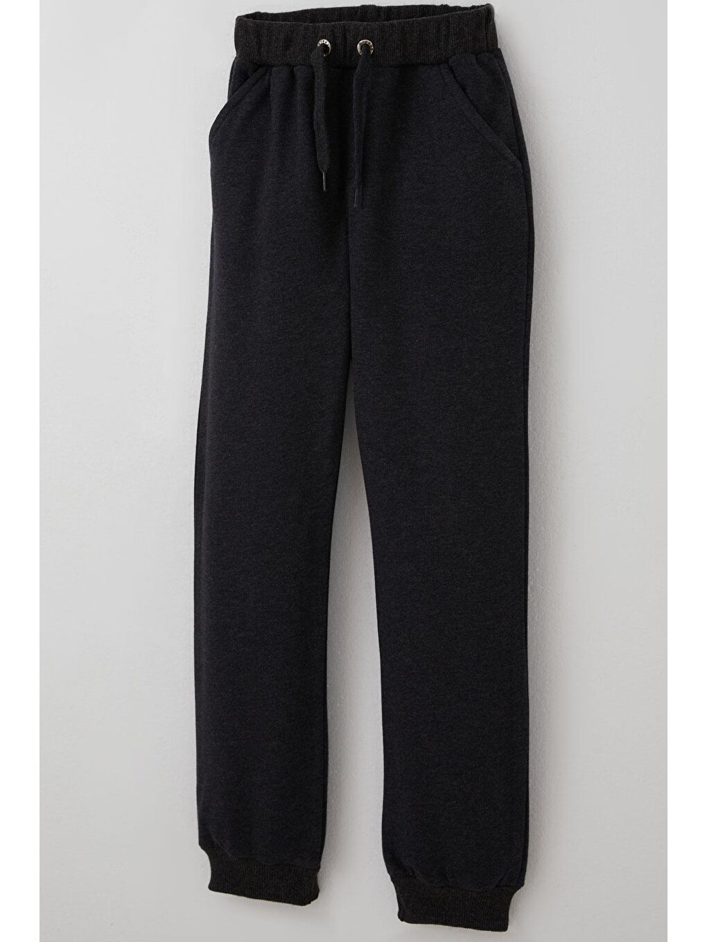 Erkek Çocuk Eşofman Altı Bağcık Aksesuarlı Cepli Koyu Gri Melanj (7-11 Yaş)-4