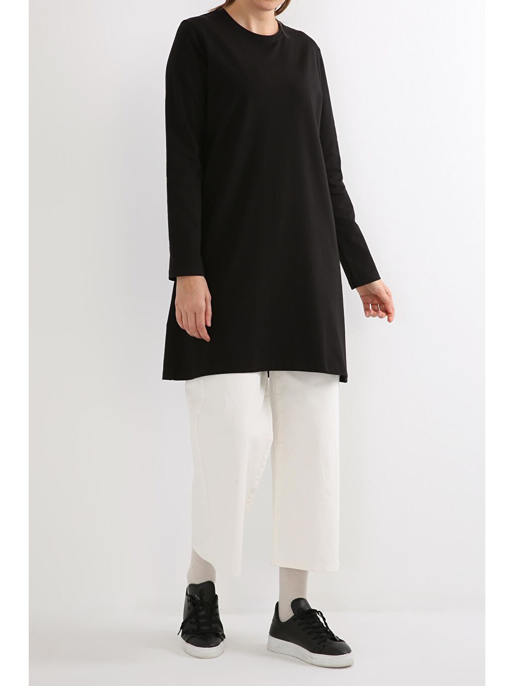 Siyah Basic Süprem Tunik-2