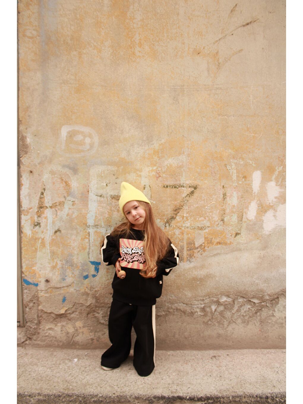 Siyah Retro Baskılı Çocuk Alt Üst Takım-2