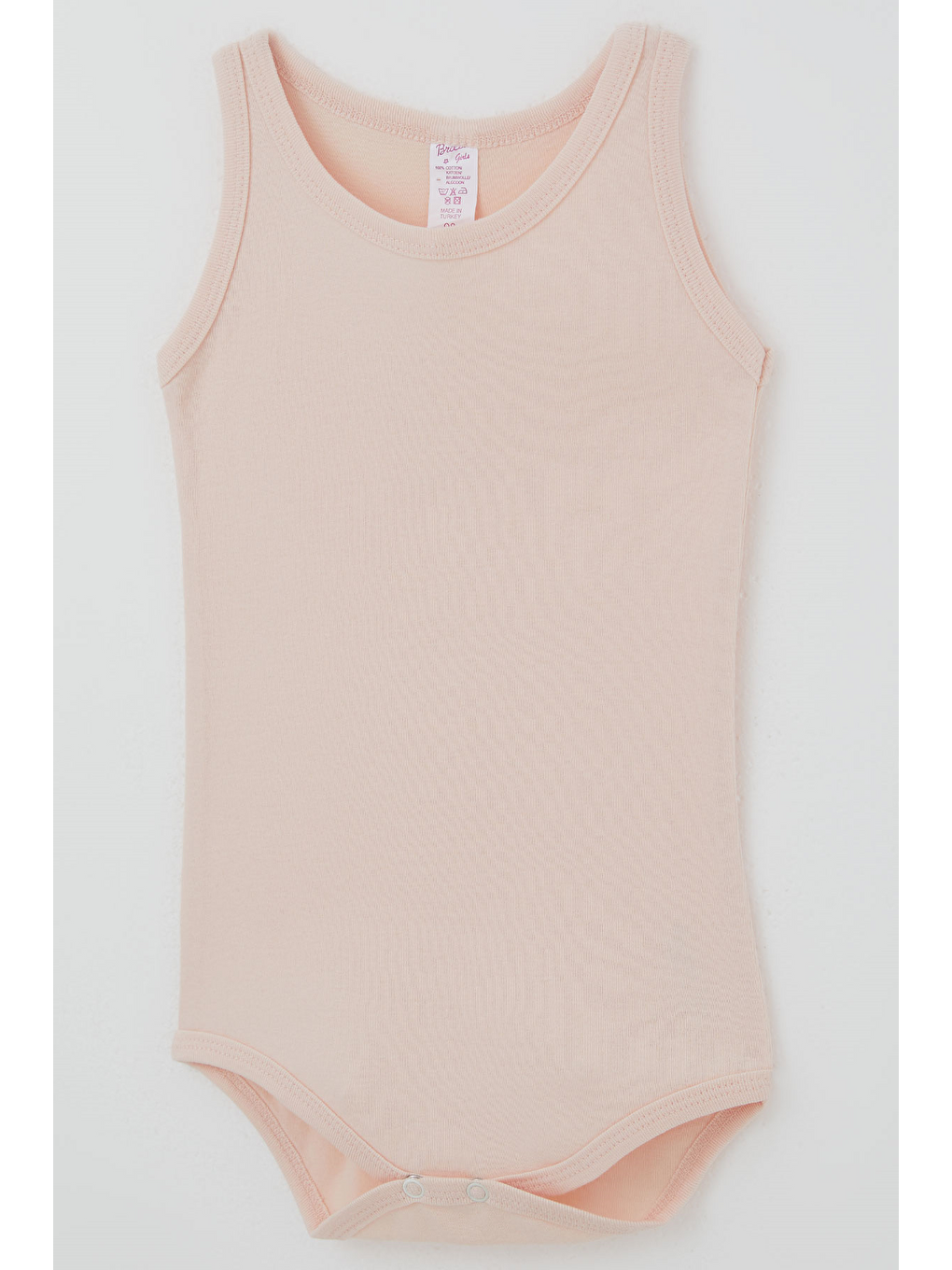Pembe Kız Çocuk Çıtçıtlı Atlet Zıbın Body Basic Pudra (1-3 Yaş)-2