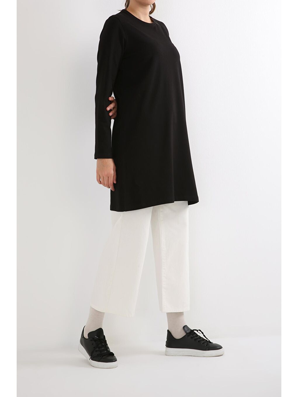 Siyah Basic Süprem Tunik-3