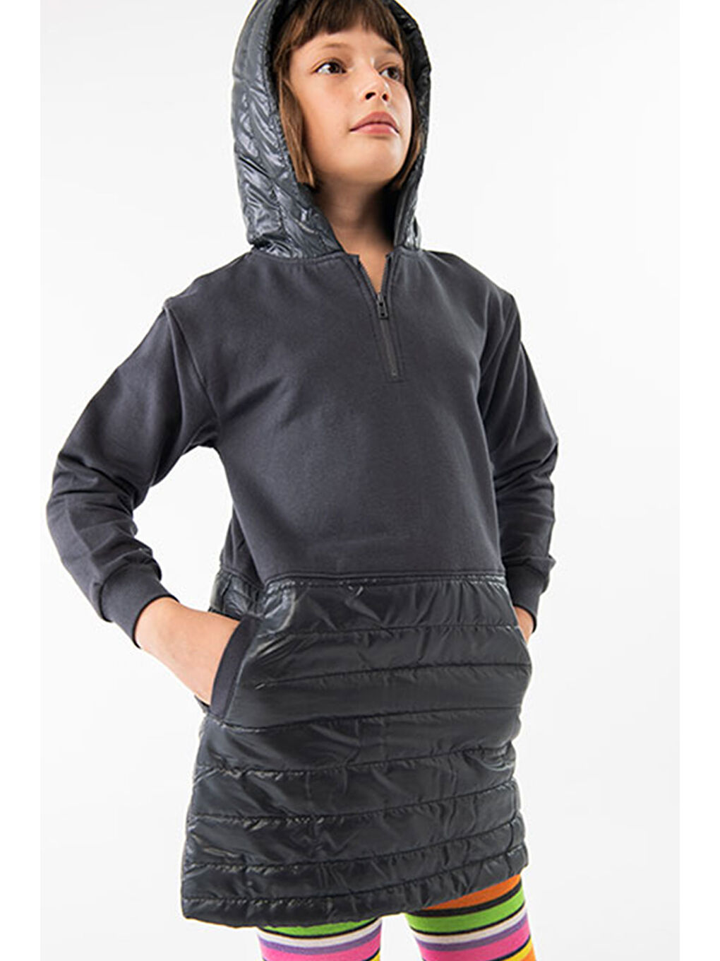 Antrasit Kız Çocuk Elbise-1