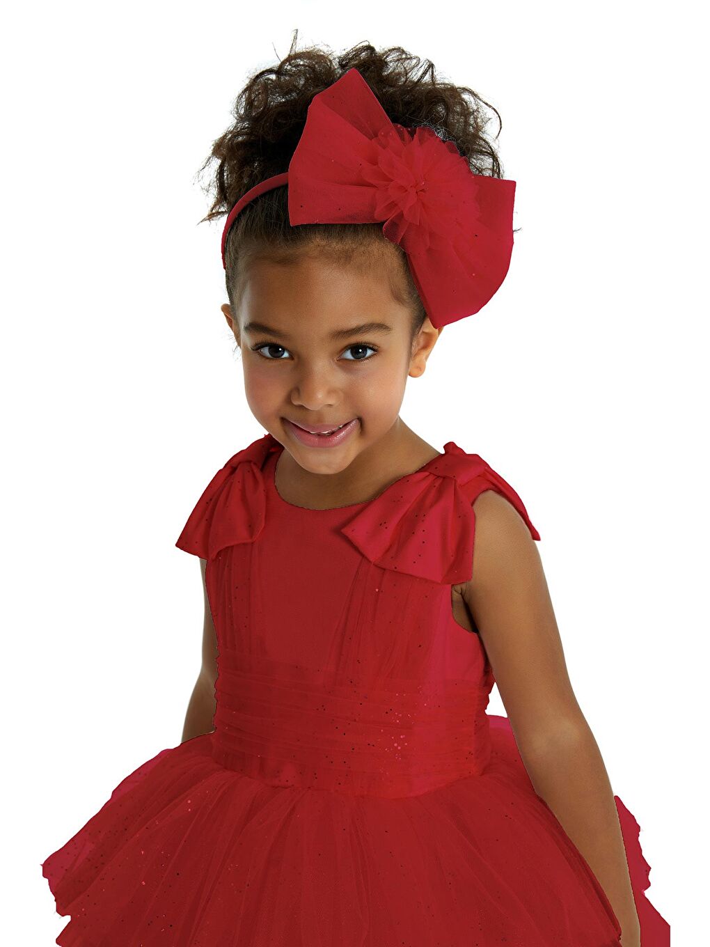 Kız Çocuk Parti Elbisesi Kırmızı-2