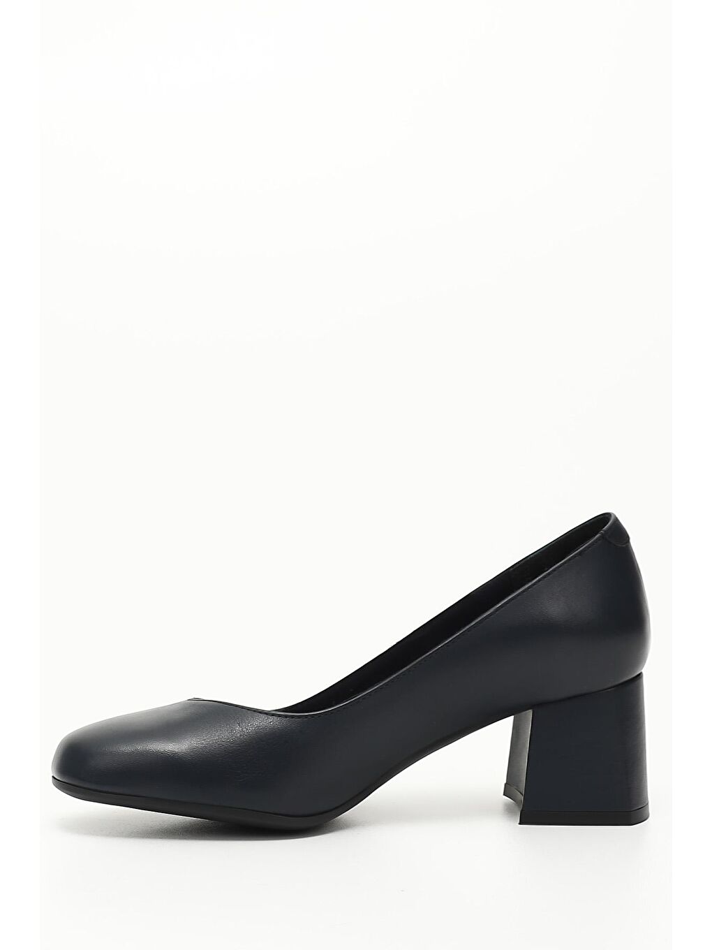 Lacivert LACİVERT  Hakiki Deri Orta Kalın Topuklu Kadın Ayakkabı 24226-2