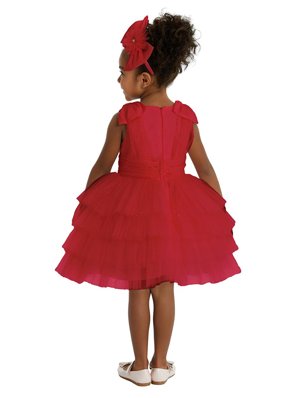 Kız Çocuk Parti Elbisesi Kırmızı-3