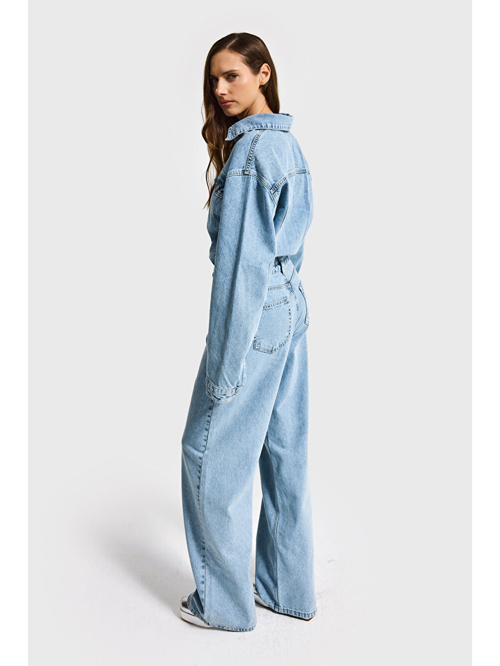 Mavi Kadın Jean Rengi 3s6-3 Straight Fit %100 Pamuk Denim Tulum-3