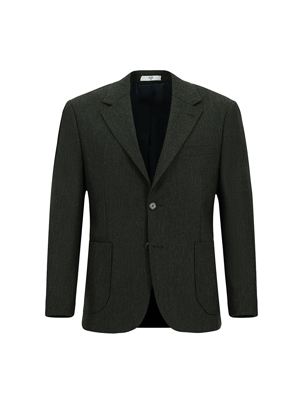 Yeşil 4 Drop Relaxed Fit Rahat Kesim Desenli Yünlü Ceket