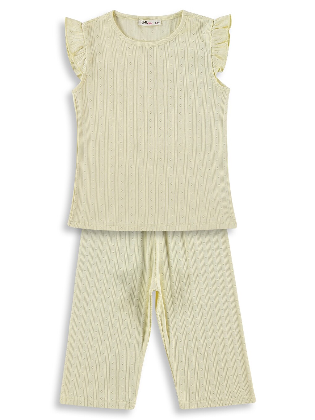 Girls Kaprili 6-9 Yaş Pijama Takımı - Sarı