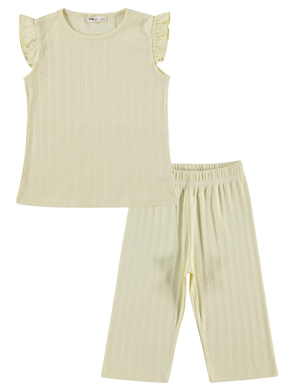 Girls Kaprili 6-9 Yaş Pijama Takımı - Sarı-3