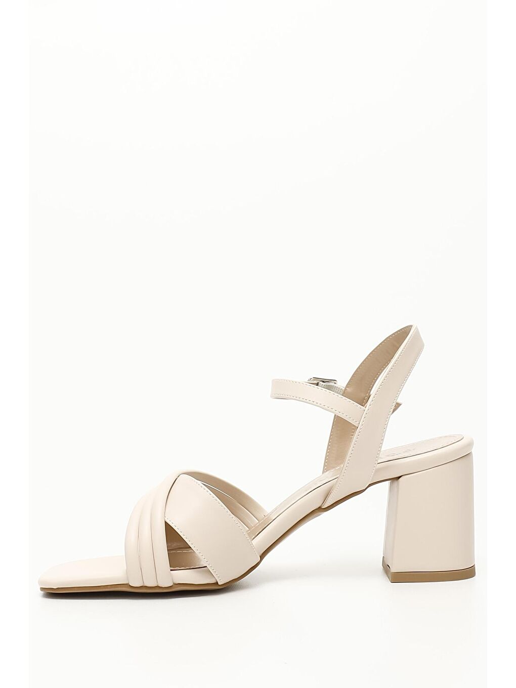 Bej TEN  Kalın Ökçeli Bantlı Kadın Sandalet 37080-2