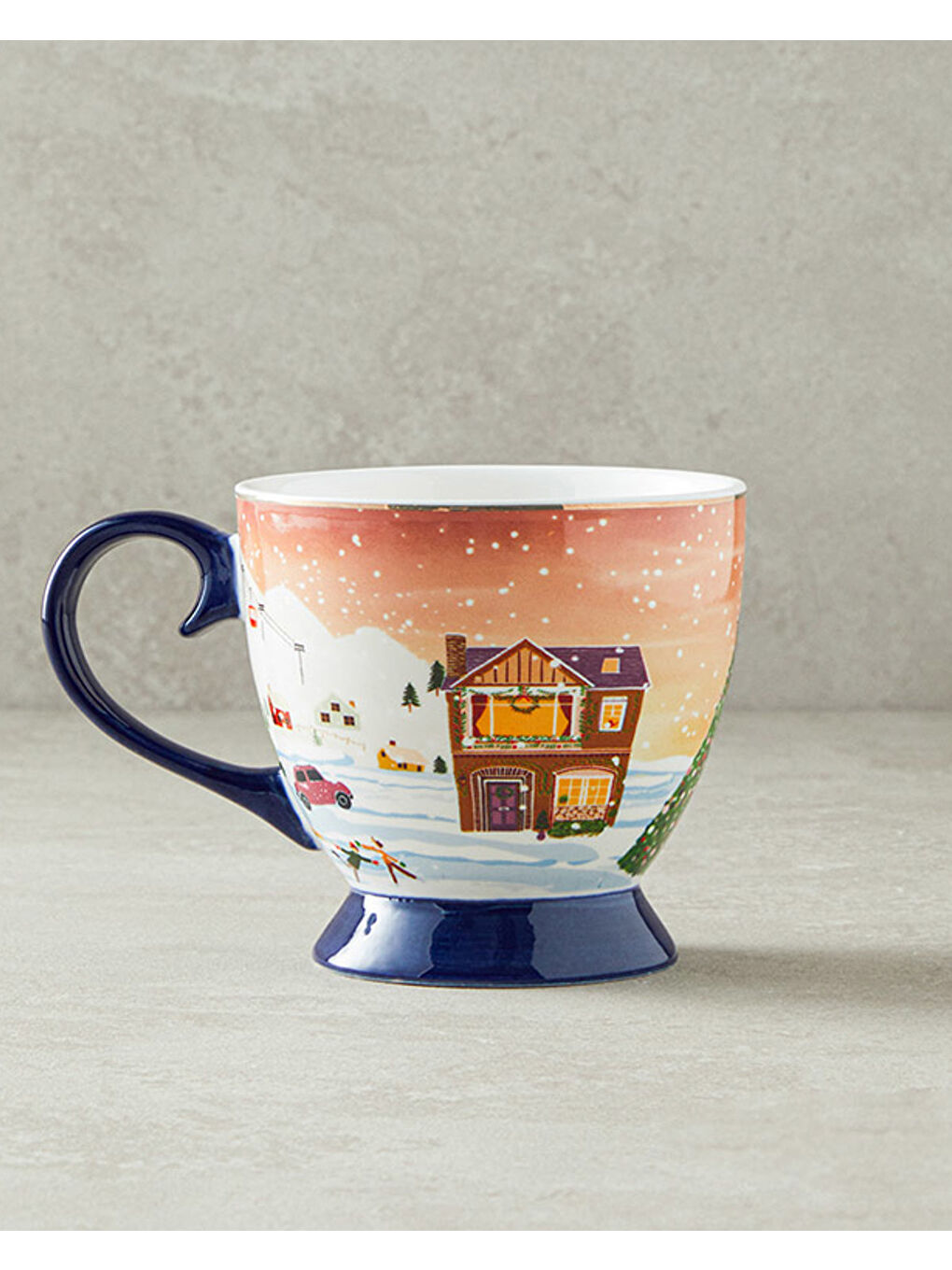 Beyaz Cheerful Sunset New Bone China Yılbaşı Kupa 460 ml Renkli-1