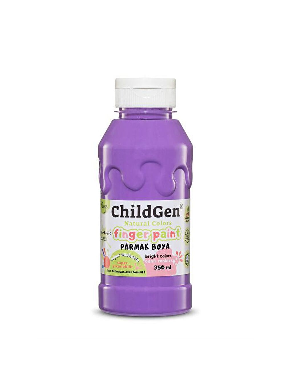 ChildGen Mor Süper Yıkanabilir Parmak Boya 350ml - Mor