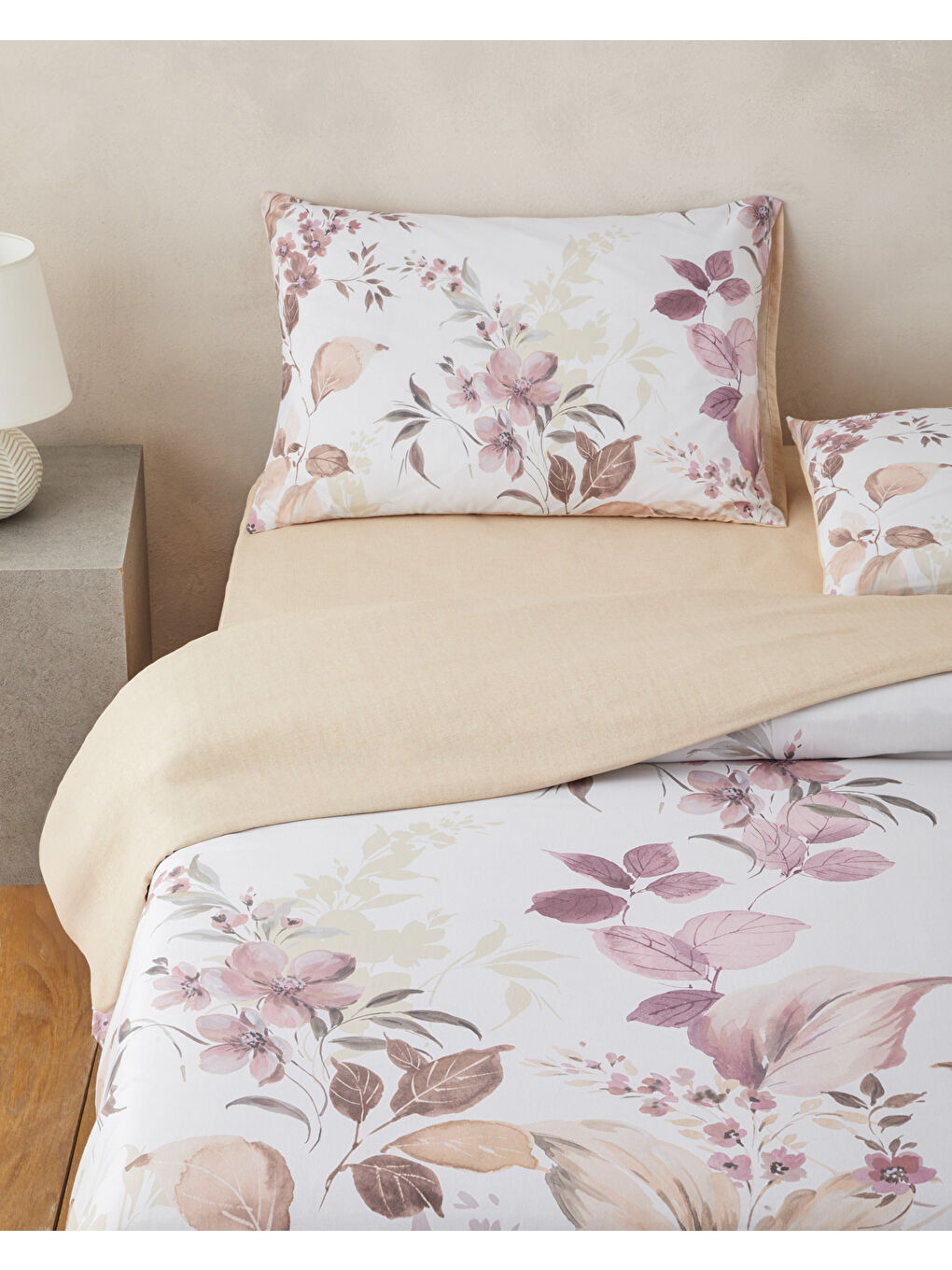Bright Garden Dijital Baskılı Kolay Ütülenir Çift Kişilik Nevresim Takımı 200x220 cm Pembe - Sarı-1