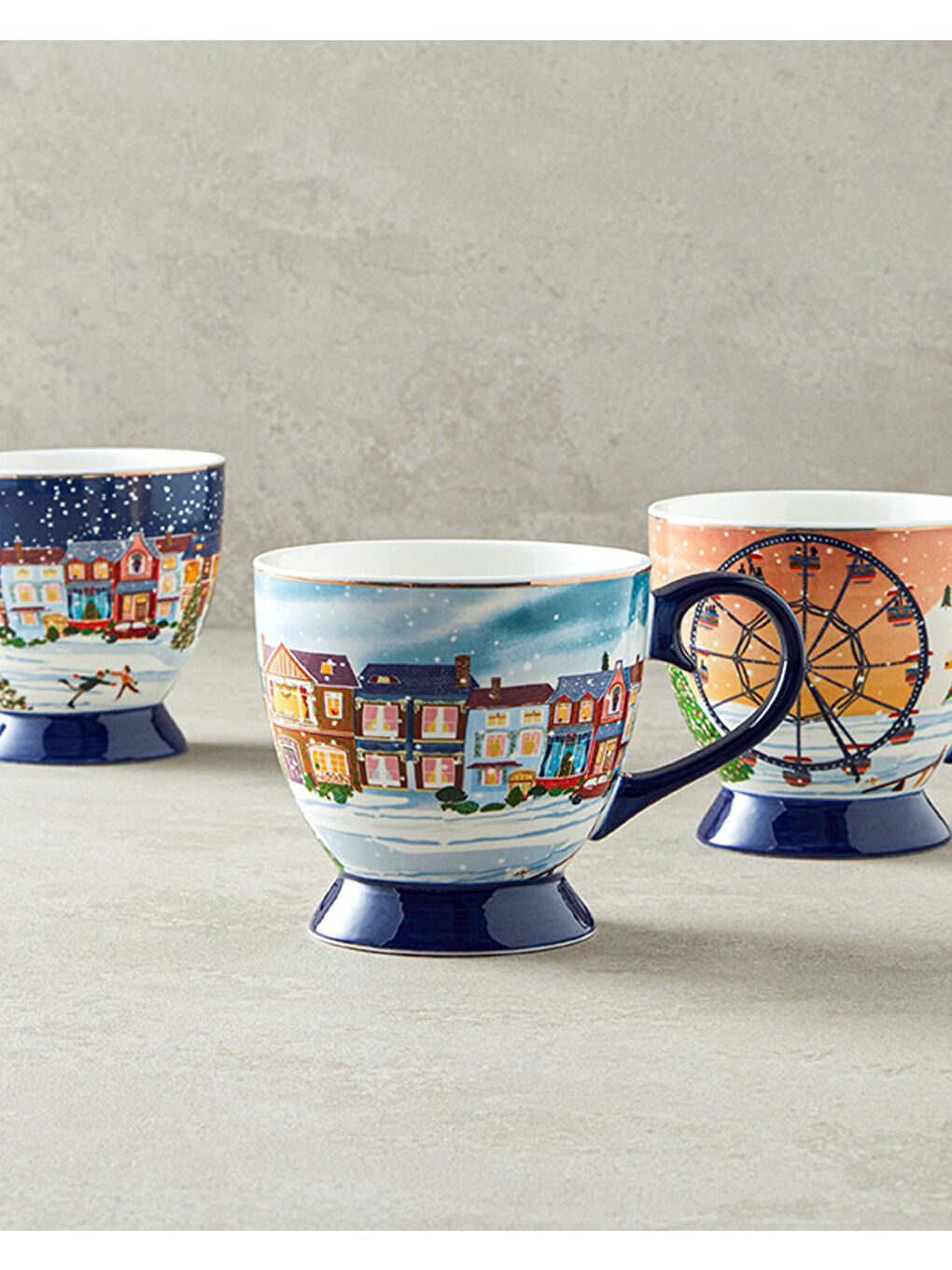 Beyaz Cheerful Sunset New Bone China Yılbaşı Kupa 460 ml Renkli-4