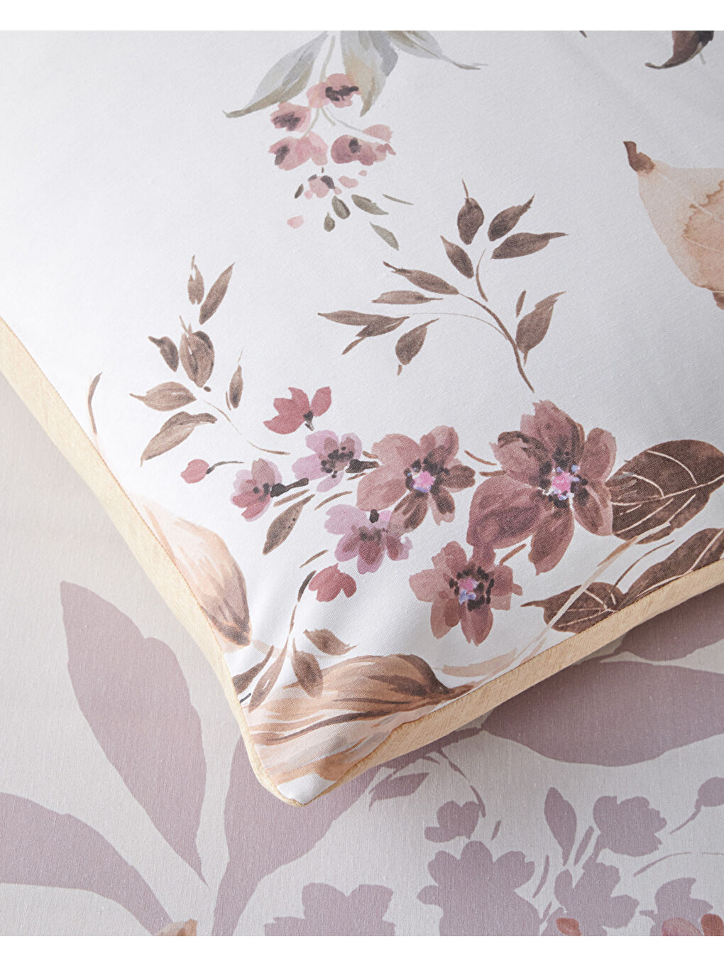 Bright Garden Dijital Baskılı Kolay Ütülenir Çift Kişilik Nevresim Takımı 200x220 cm Pembe - Sarı-3