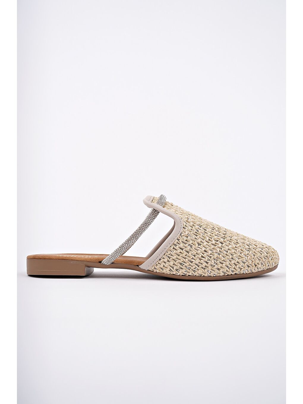 Bej ZİNTA Önü Kapalı Kadın Günlük Hasır Terlik-1