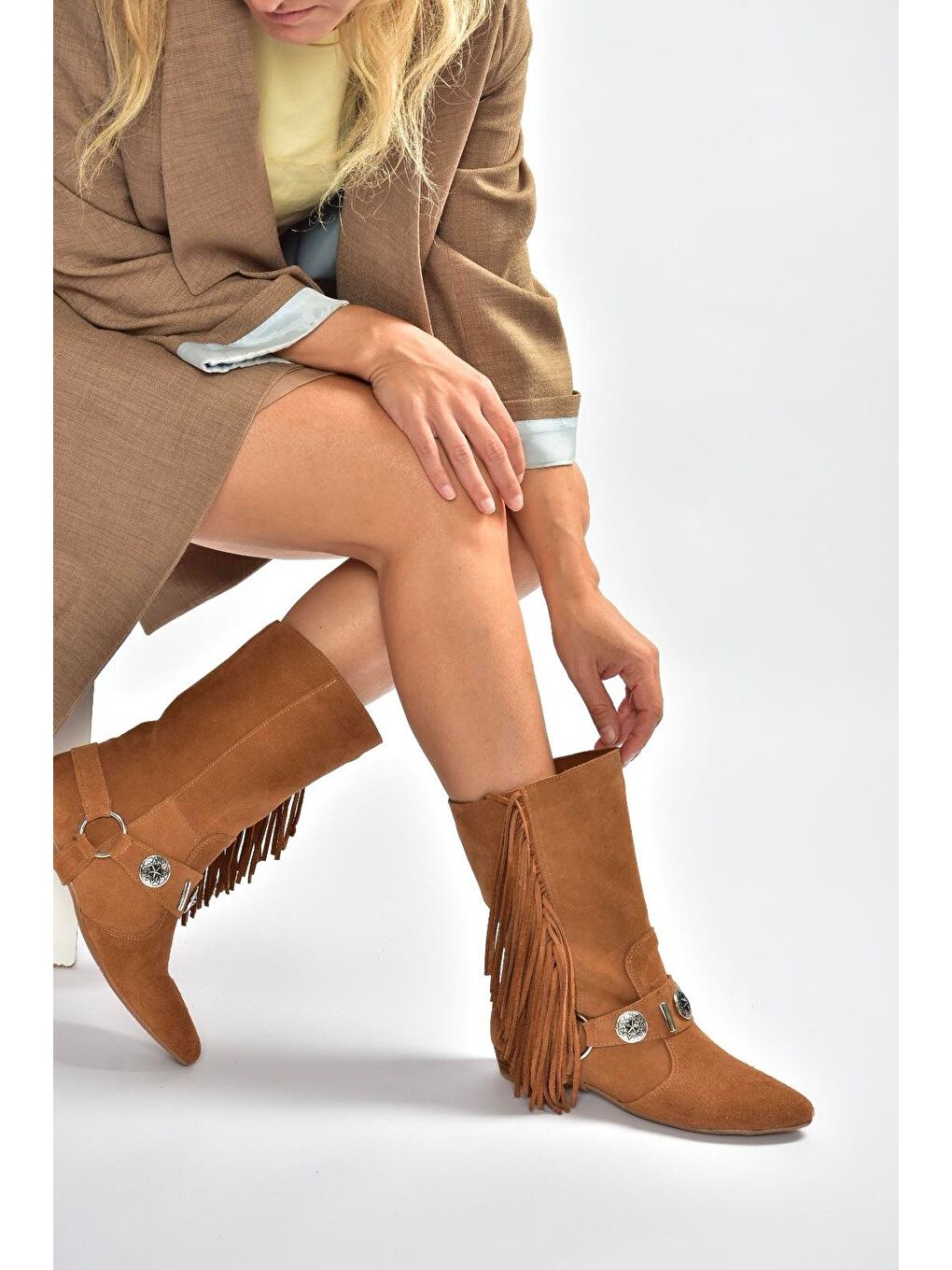 Kahverengi Taba Kadın Bot V380625502-1