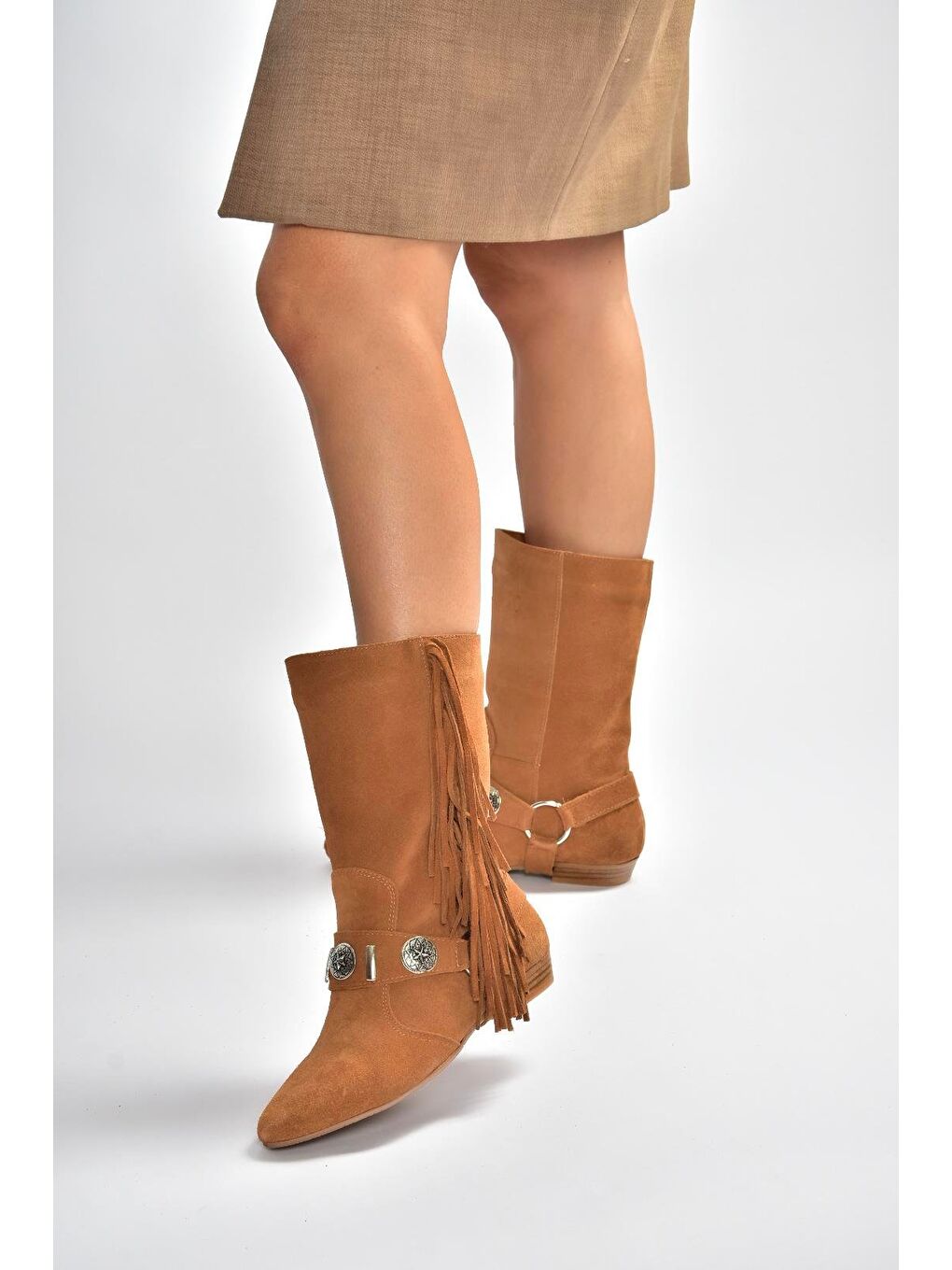 Kahverengi Taba Kadın Bot V380625502-2