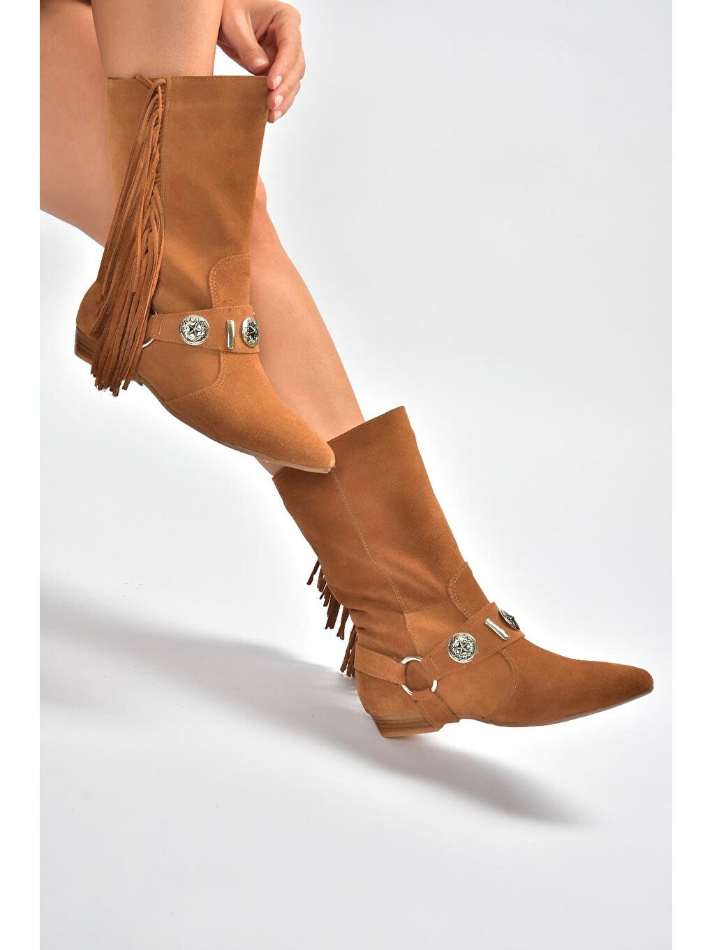 Kahverengi Taba Kadın Bot V380625502-4