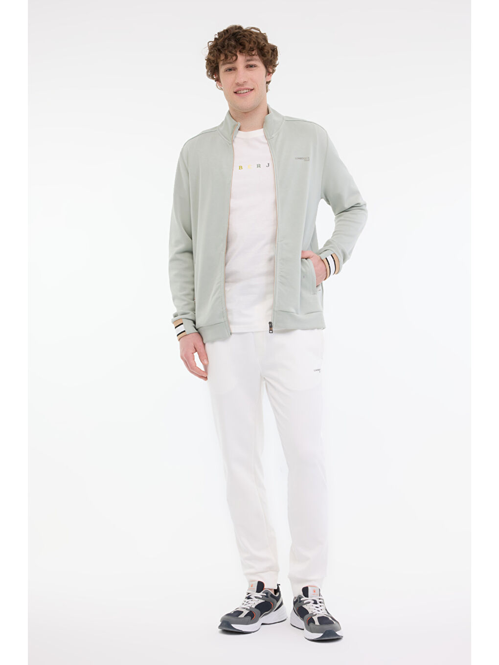 Yeşil ML PAULT 18HS70 5FX Mint Erkek Eşofman Üstü-2