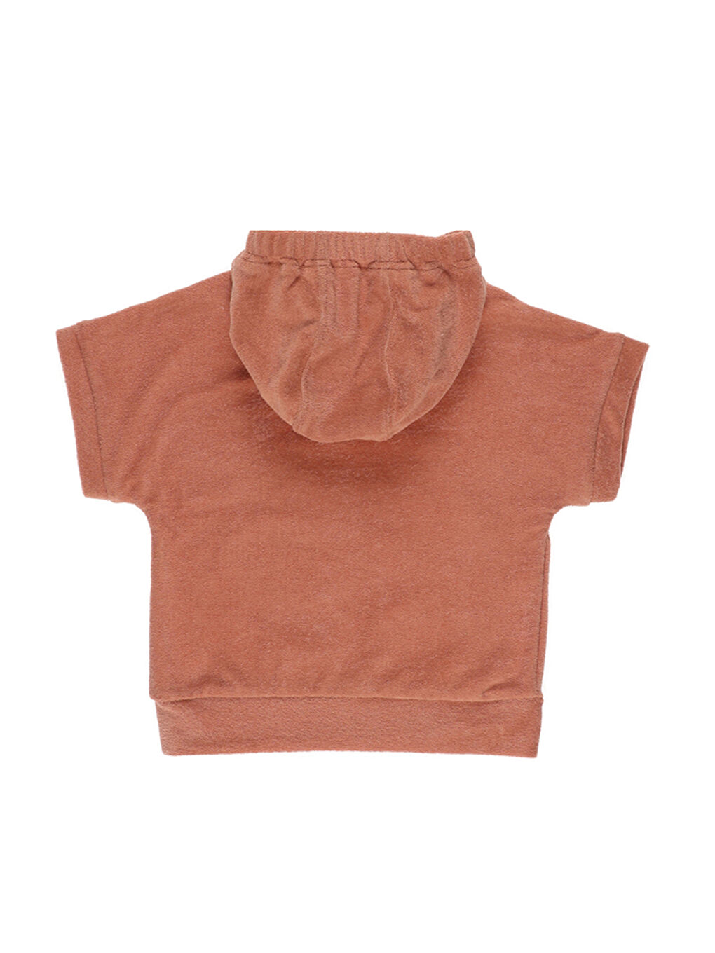 Turuncu Erkek Bebek Havlu Dokulu Kapüşonlu Oranj Sweatshirt-1