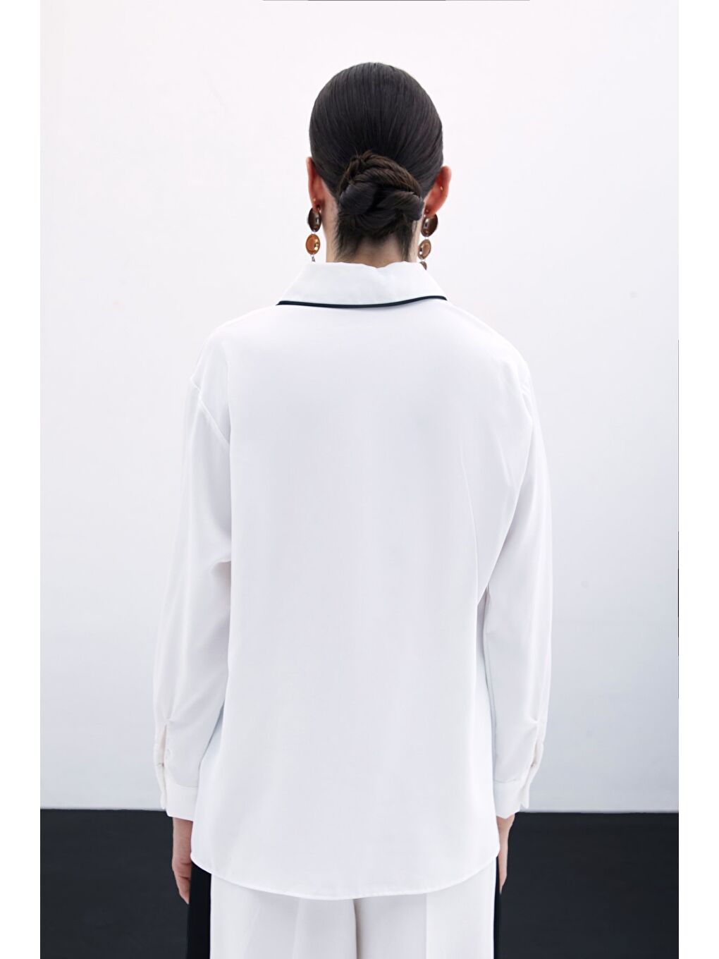 Cep Detaylı Salaş Gömlek - Ekru-5