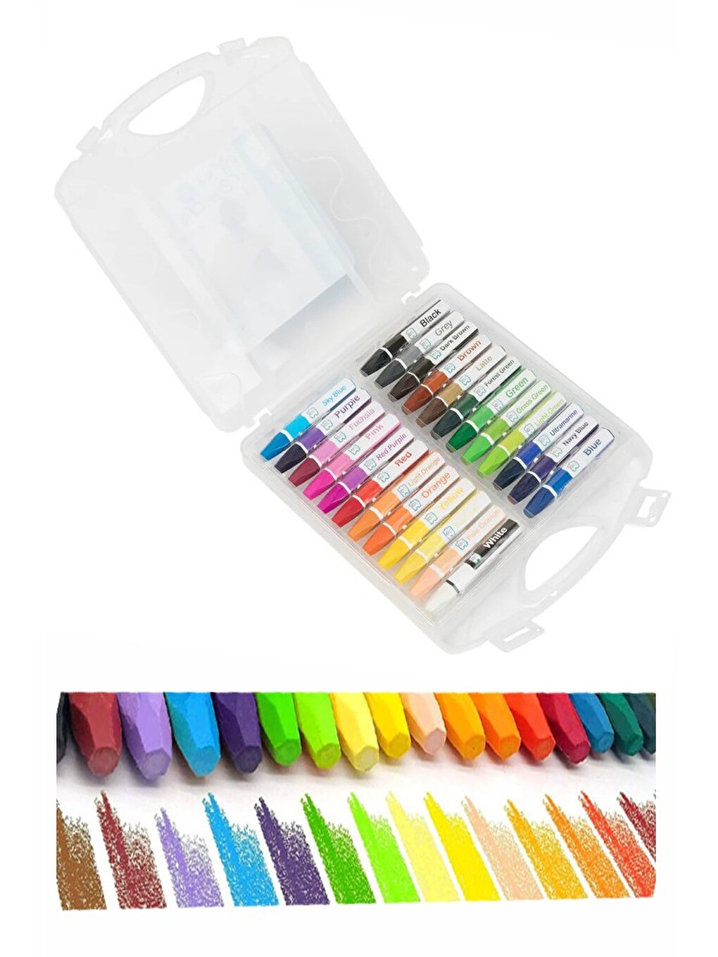 24 Renk Pastel Boya Plastik Çantalı 1 Paket Fixpoint 24 Lü Pastel Boya Çok Renkli Pastel Boya Resim-1