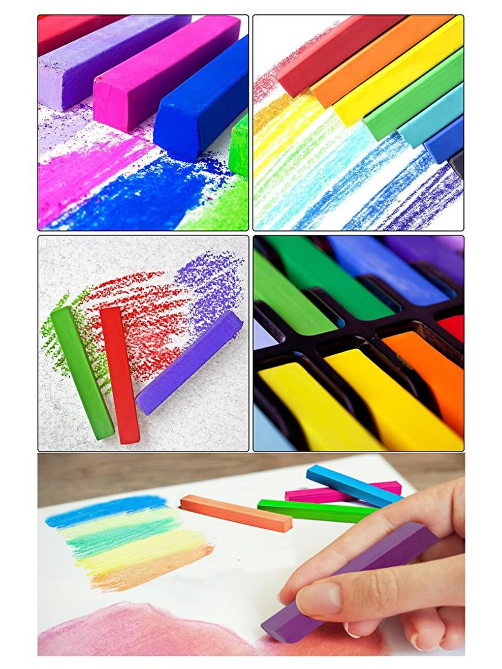 Toz Pastel Boya 12 Renk 1 Paket Toz Soft Pastel Bıya 12 Li Yumuşak Pastel Canlı Renkler Gölgeleme İç-1