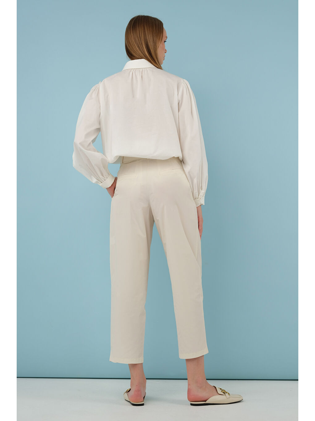 Fleto Cepli Pantolon Ekru-3