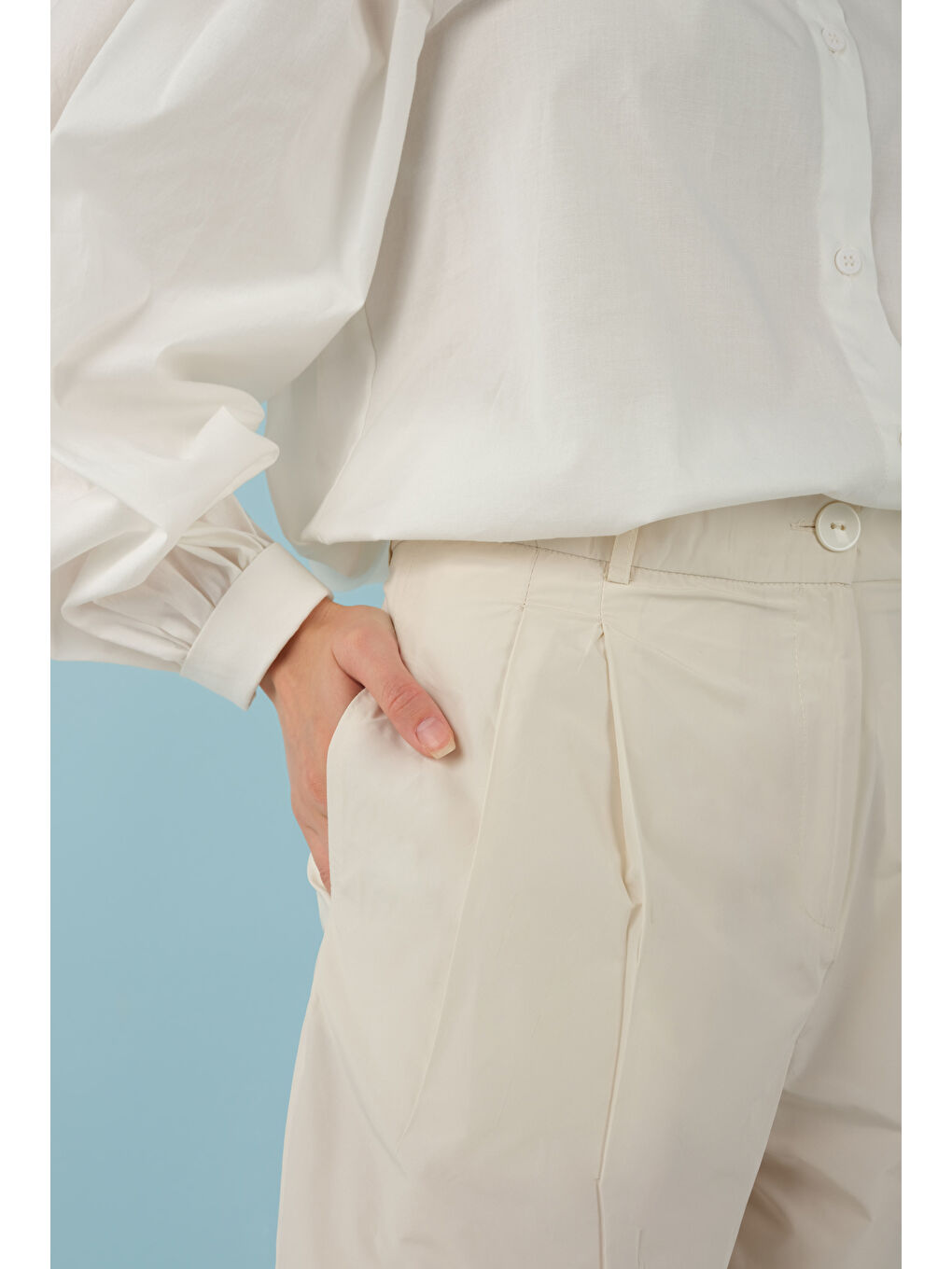 Fleto Cepli Pantolon Ekru-4