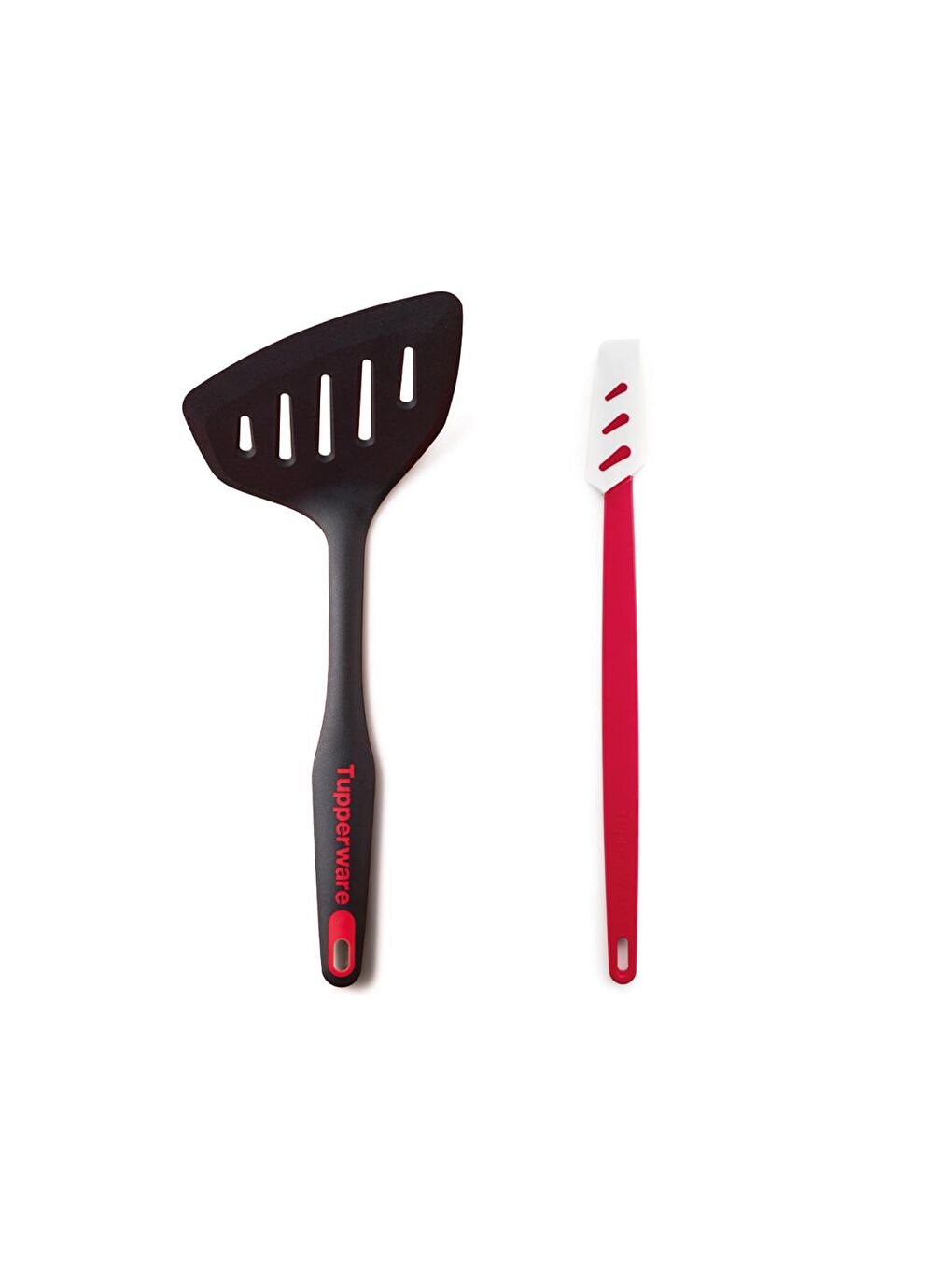 Tupperware Siyah-Kırmızı Büyük Spatula ve Silikon Spatula İnce 2'li Spatula Set - 1