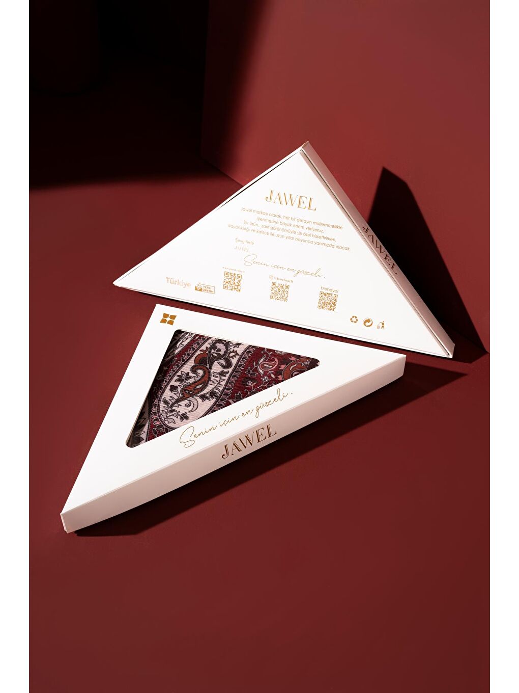 Bordo Kadın Etnik Desen Soft Şal Prusa 152.04.0003-1