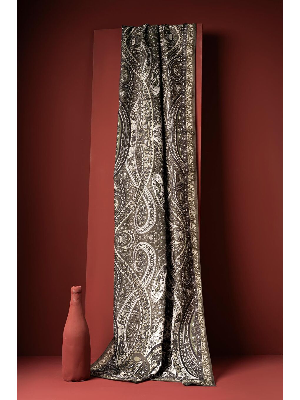 Haki Kadın Etnik Desen Soft Şal Prusa 152.04.0003