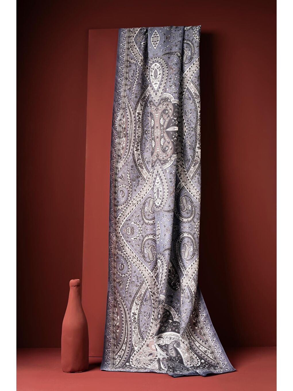 Lila Kadın Etnik Desen Soft Şal Prusa 152.04.0003