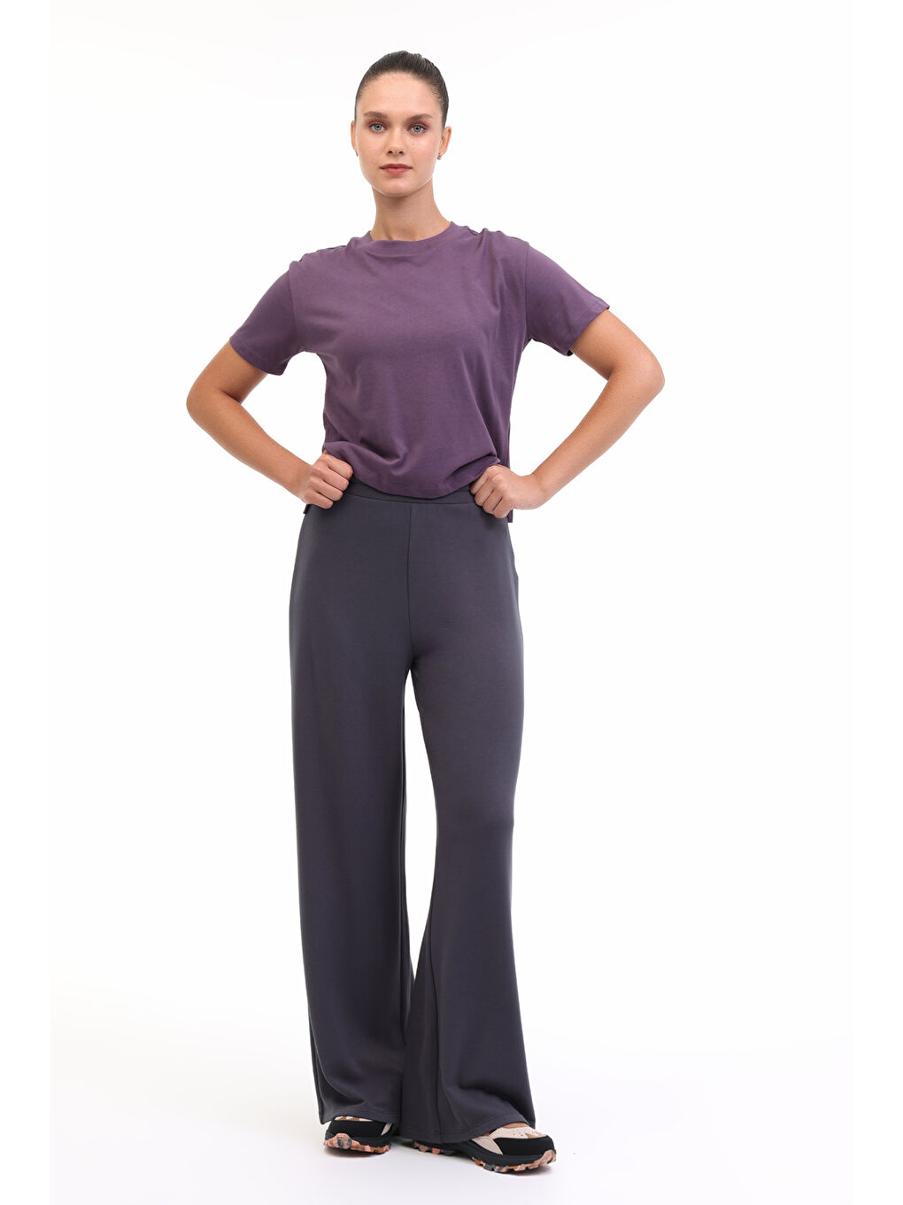 Gri WL 22ALY24FP42211 YOG 5PR Antrasit Kadın Eşofman Altı-2