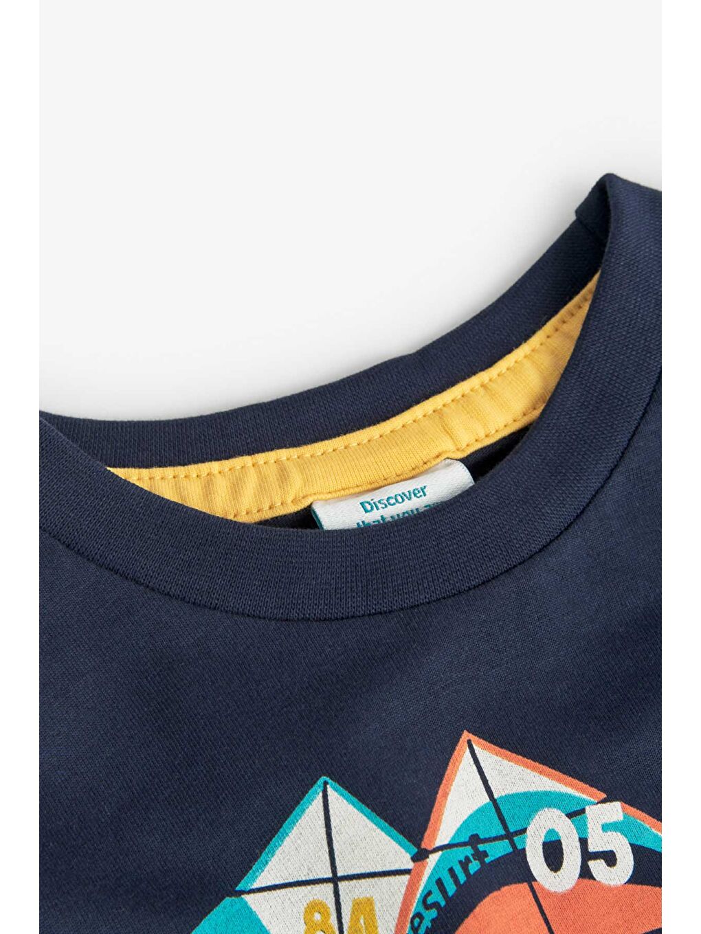 Lacivert Erkek Çocuk Baskılı Tişört-2