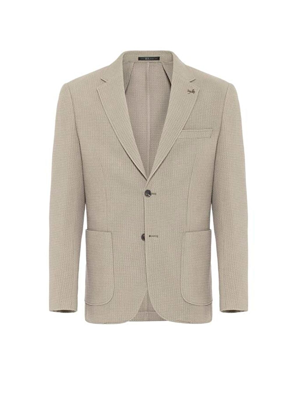 Haki Slim Desenli Mono Yaka 6 Drop Ceket