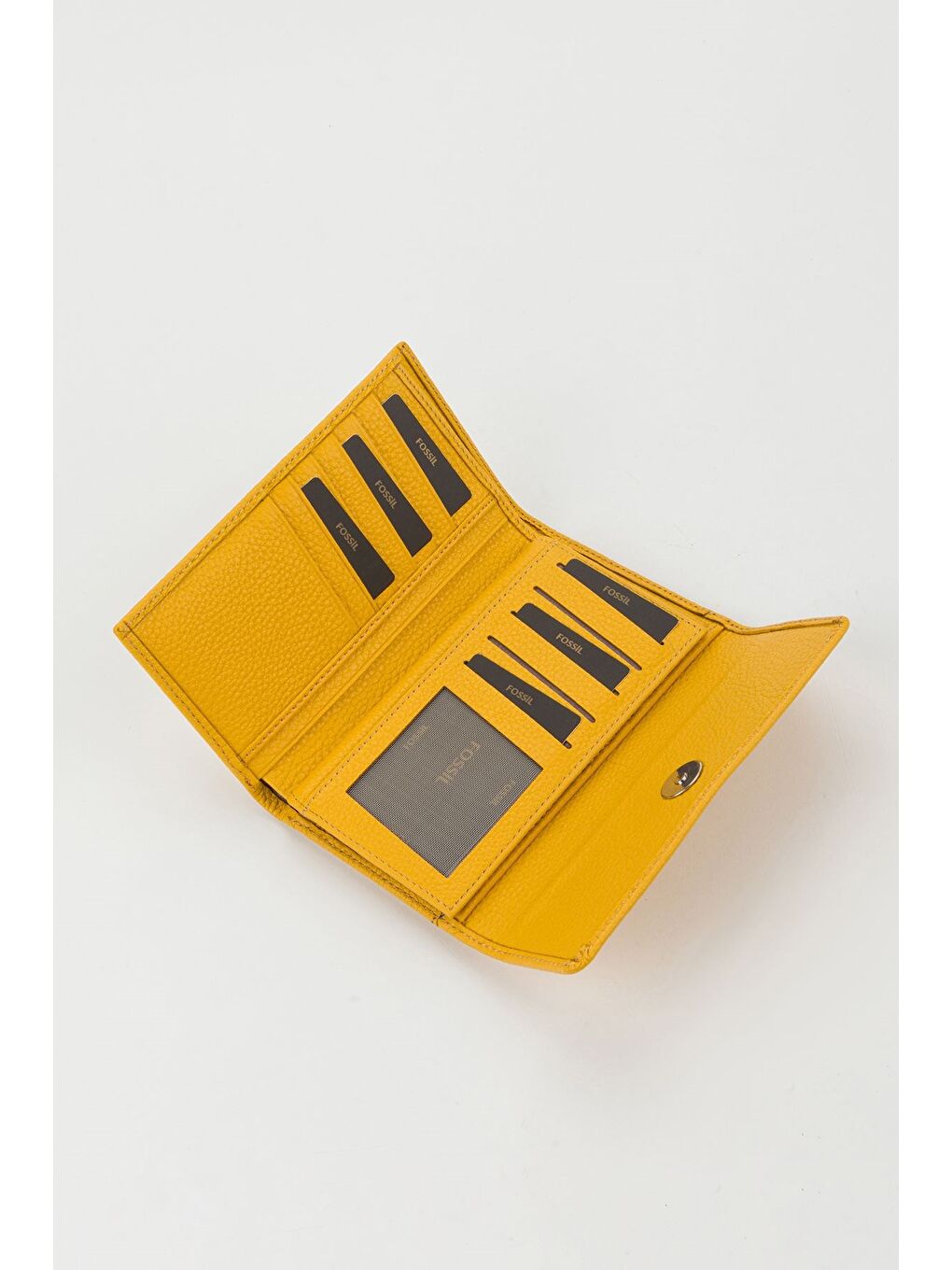 Sarı Kutulu Hakiki Deri Mavi Orta Boy Çok Gözlü Kadın El Portföyü Kartlık Cüzdan-3