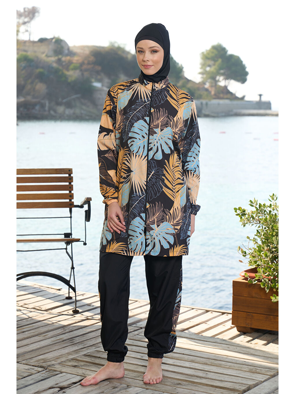 Paraşüt Tam Kapalı Tesettür Mayo 25964 Siyah