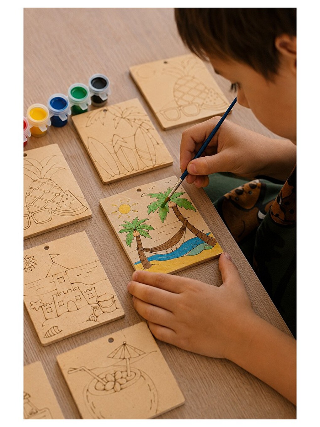 Ahşap Boyama Tabletler 10lu Set 10x15cm 10 Adet Tablet Boyama Figürü Etkinlik Çocuk Gelişim Motor Be-2