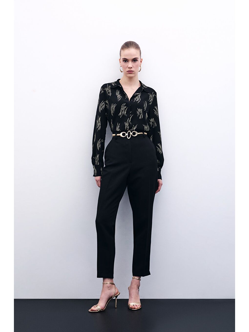 Cepli Düz Pantolon - Siyah