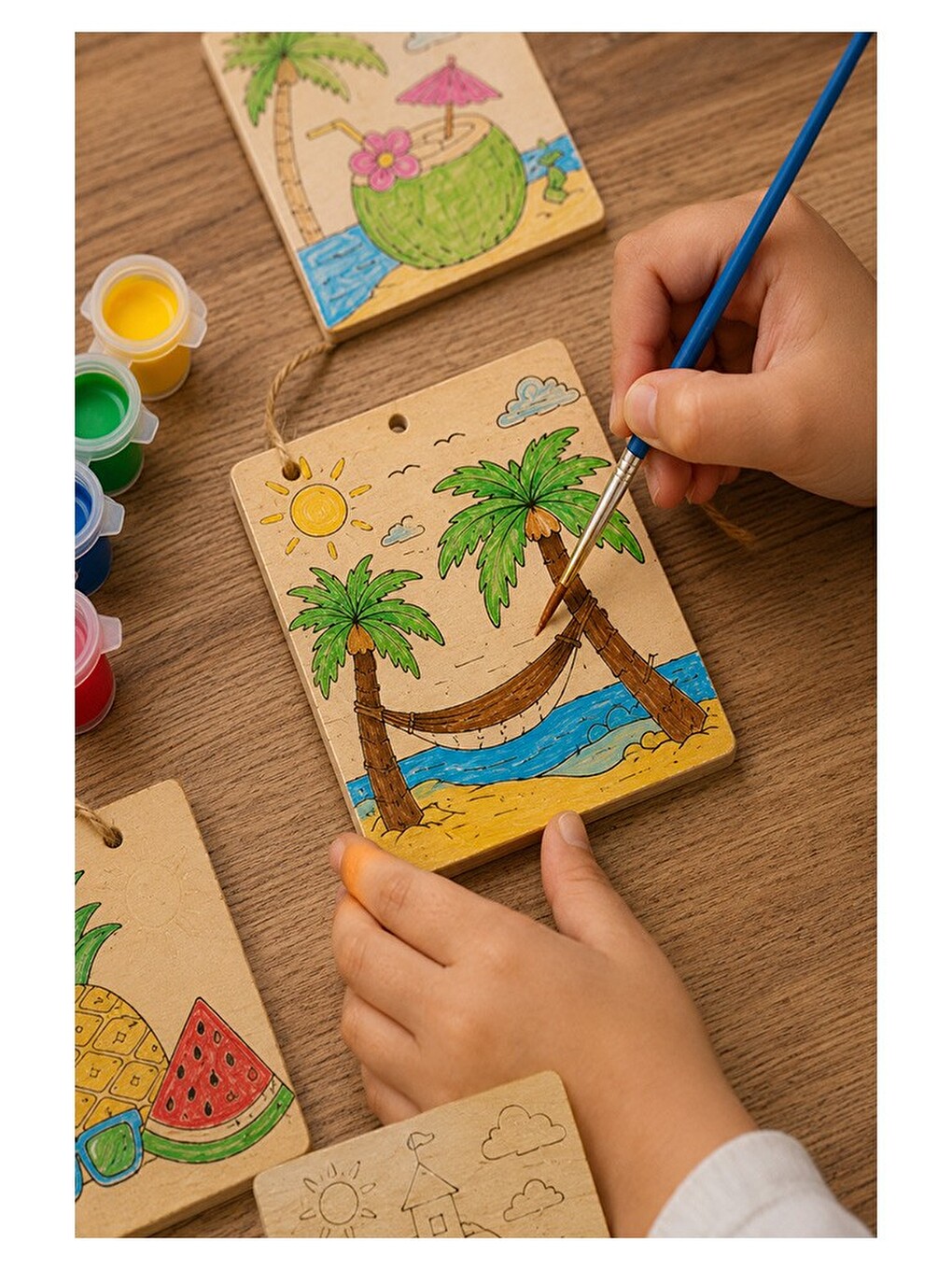 Ahşap Boyama Tabletler 10lu Set 10x15cm 10 Adet Tablet Boyama Figürü Etkinlik Çocuk Gelişim Motor Be-4