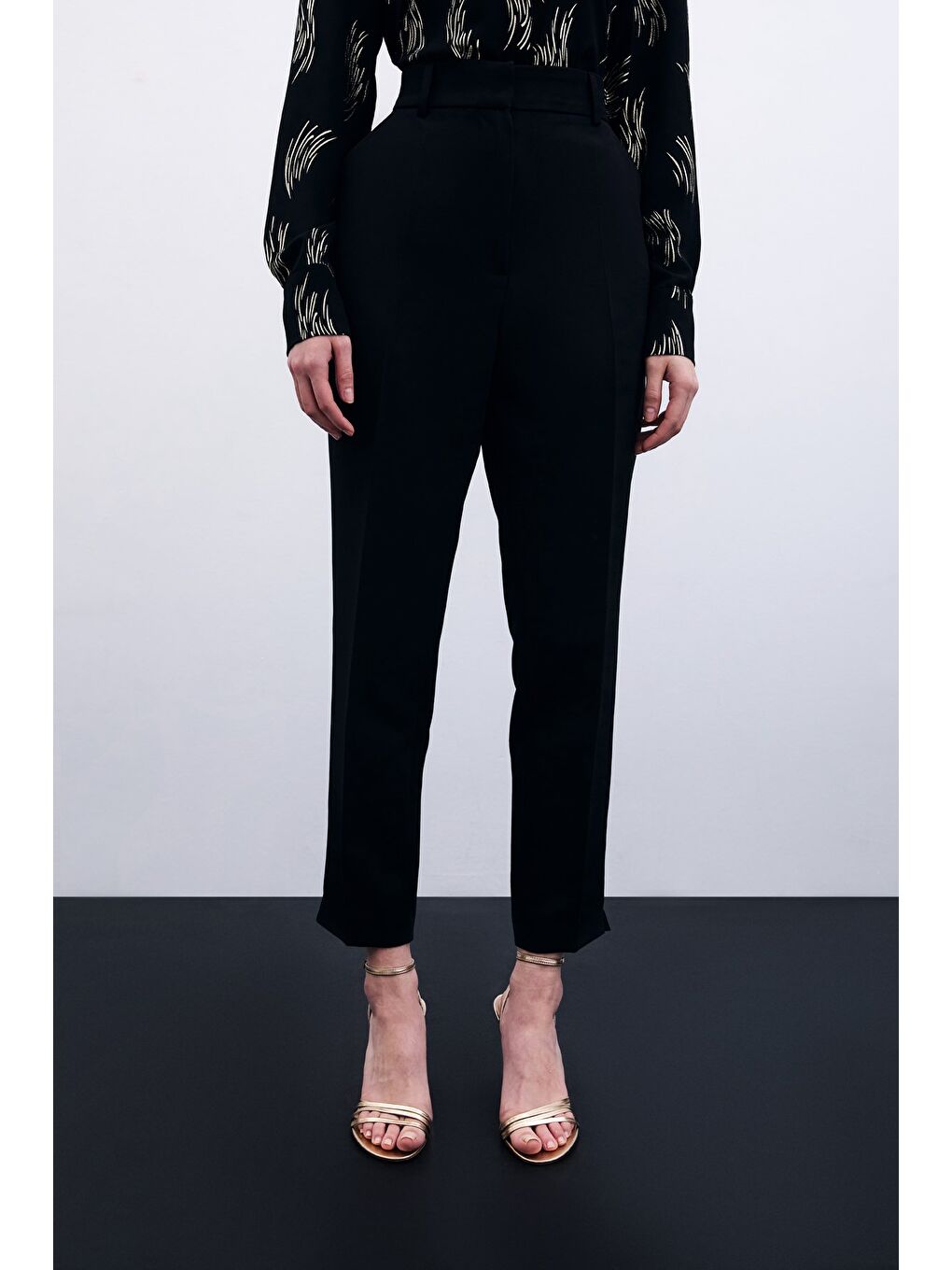 Cepli Düz Pantolon - Siyah-3