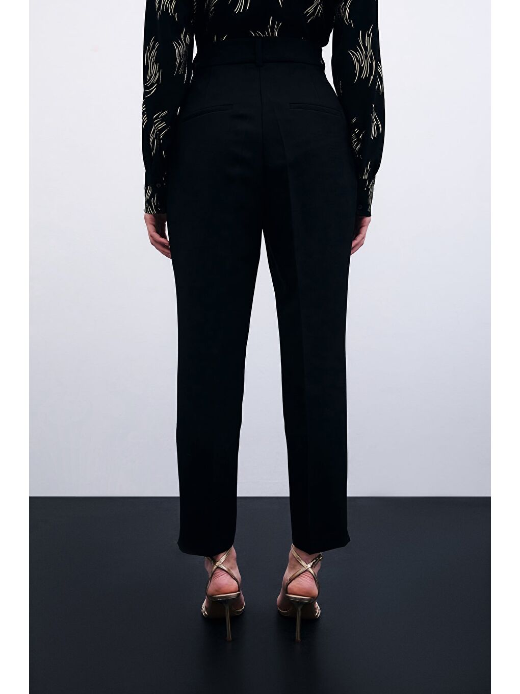 Cepli Düz Pantolon - Siyah-4