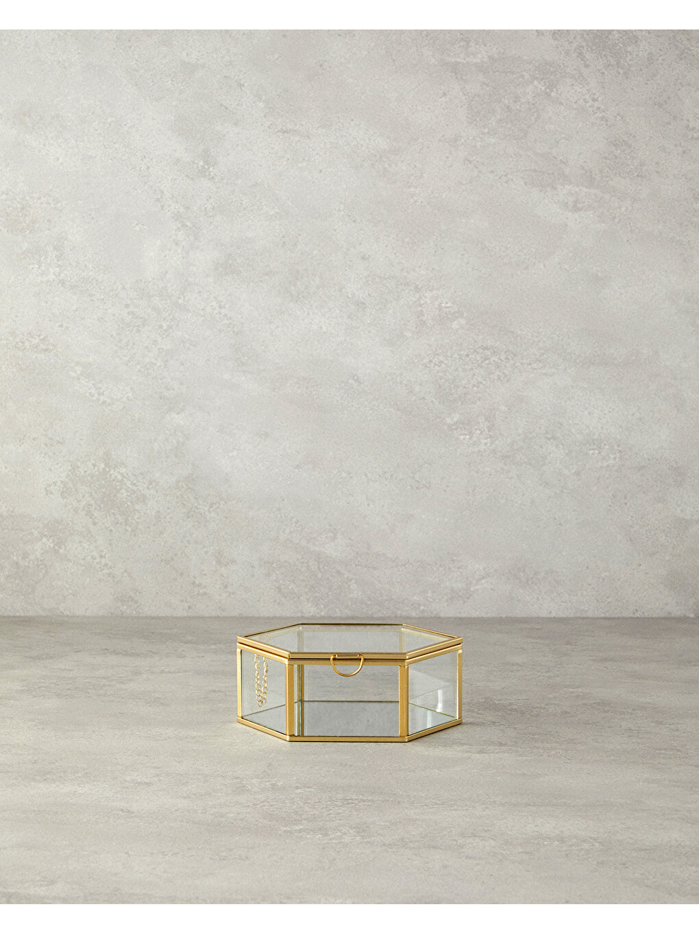Sarı Deluxe Cam Dekoratif Kutu 14x16x6 Cm Gold